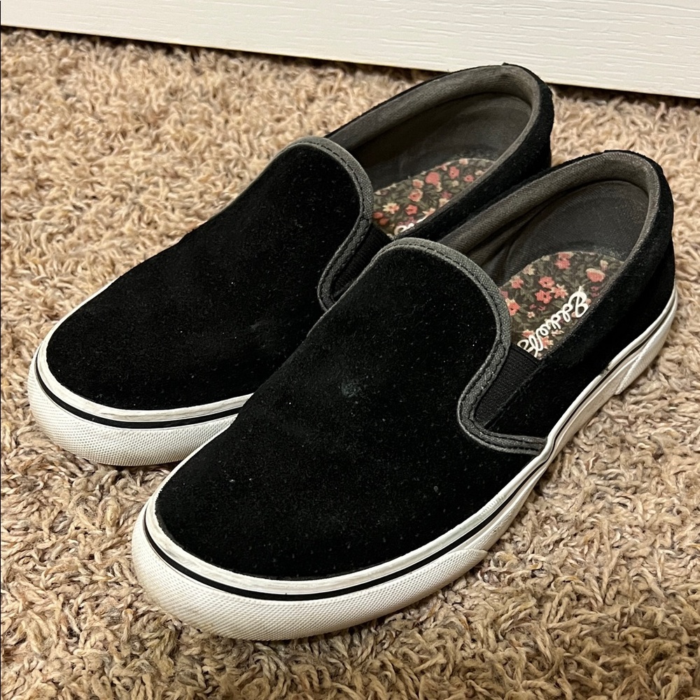 Eddie Bauer Black Suede Slip-On Loafers Shoes